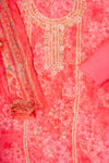 Gajari Organza Unstitched Salwar Suit With Chiffon Dupatta