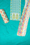 Rama Cotton Unstitched Salwar Suit With Cotton Dupatta