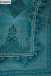 Mint Green Crepe Unstitched Salwar Suit With Chinon Dupatta