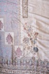 Grey Chanderi Unstitched Salwar Suit With Chanderi Dupatta