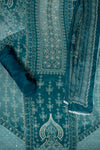Mint Green Crepe Unstitched Salwar Suit With Chinon Dupatta