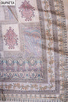Grey Chanderi Unstitched Salwar Suit With Chanderi Dupatta