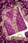 Garnet Cotton Unstitched Salwar Suit With Cotton Dupatta