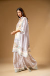 Mauve Crepe Readymade Suit With Palazzo