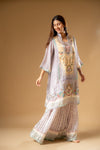 Mauve Crepe Readymade Suit With Palazzo