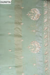 Pista Shimmer Unstitched Suit Salwar With Chinon Dupatta