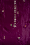 Garnet Organza Unstitched Salwar Suit With Cotton Dupatta