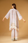 Mauve Crepe Readymade Suit With Palazzo