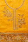Mango Gold Organza Unstitched Salwar Suit With Chiffon Dupatta