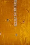Mustard Organza Unstitched Salwar Suit With Cotton Dupatta