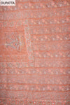 Brown Crepe Unstitched Salwar Suit With Chiffon Dupatta