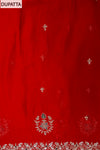 Maroon Organza Unstitched Salwar Suit With Cotton Dupatta