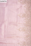 Mauve Organza Unstitched Salwar Suit With Organza Dupatta