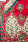 Tussar Rani Crepe Unstitched Salwar Suit With Georgette Dupatta