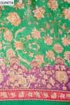 Bottle Green Crepe Unstitched Salwar Suit With Crepe Dupatta