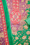 Bottle Green Crepe Unstitched Salwar Suit With Crepe Dupatta