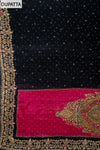Black Crepe Unstitched Salwar Suit With Georgette Dupatta