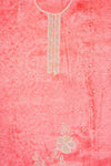 Coral Banarasi Silk Unstitched Salwar Suit With Organza Dupatta