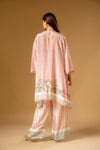 Peach Crepe Readymade Suit With Palazzo