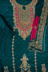 Rama Crepe Unstitched Salwar Suit With Georgette Dupatta