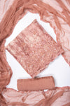 Gajari Organza Unstitched Salwar Suit With Chiffon Dupatta