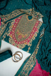 Rama Crepe Unstitched Salwar Suit With Georgette Dupatta