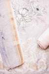Mauve Cotton Unstitched Salwar Suit With Cotton Dupatta