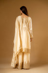Tussar Chinon Readymade Suit And Palazzo With Chinon Dupatta