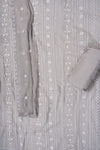 Grey Georgette Unstitched Salwar Suit With Chiffon Dupatta