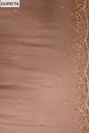 Peach Shimmer Unstitched Suit Salwar With Chinon Dupatta
