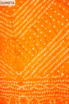 Orange Dola Unstitched Salwar Suit With Dola Dupatta