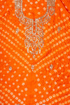 Orange Dola Unstitched Salwar Suit With Dola Dupatta