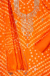 Orange Dola Unstitched Salwar Suit With Dola Dupatta