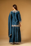Peacock Chinon Readymade Sharara Set With Chinon Dupatta