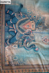 Sky Blue Chanderi Unstitched Salwar Suit With Soft Dupatta