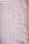 Mauve Organza Unstitched Salwar Suit With Organza Dupatta