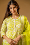 Pista Georgette Readymade Sharara Set With Organza Dupatta