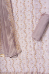 Mauve Organza Unstitched Salwar Suit With Organza Dupatta