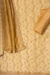Mustard Organza Unstitched Salwar Suit With Organza Dupatta