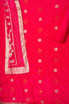 Rani Crepe Unstitched Salwar Suit With Crepe Dupatta