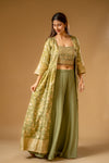 Pista Georgette Tissue Readymade Sharara Set With Shrug