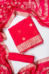 Rani Crepe Unstitched Salwar Suit With Crepe Dupatta