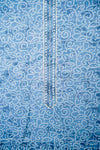 Blue Grey Cotton Unstitched Salwar Suit With Cotton Dupatta