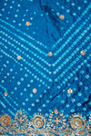 Dark Firozi Muslin Unstitched Salwar Suit With Muslin Dupatta