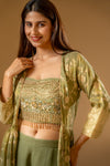 Pista Georgette Tissue Readymade Sharara Set With Shrug