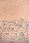Peach Crepe Unstitched Salwar Suit With Georgette Dupatta