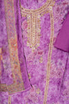 Purple Organza Unstitched Salwar Suit With Chiffon Dupatta