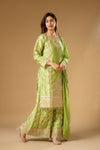 Pista Chinon Readymade Sharara Set With Chinon Dupatta