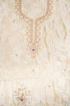 Tussar Mauve Organza Unstitched Suit Salwar With Chinon Dupatta
