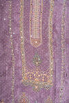 Mauve Crepe Unstitched Salwar Suit With Chiffon Dupatta